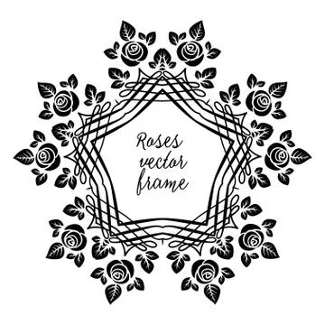 Roses frame Stock Illustration