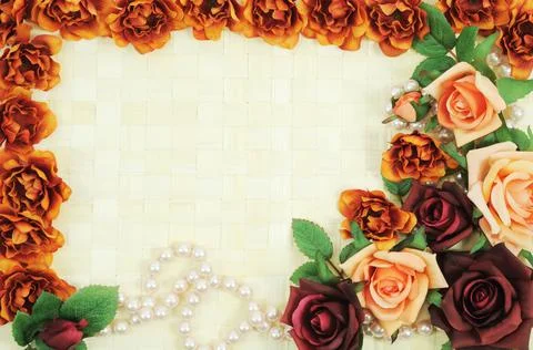 Roses frame Stock Photos