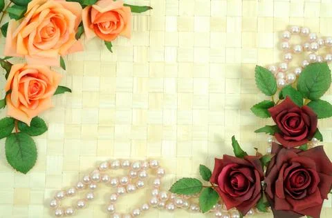 Roses frame Stock Photos