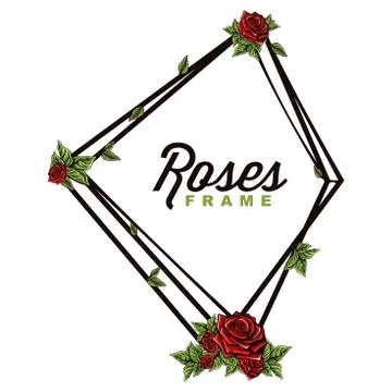 Roses frame vector ornament Stock Illustration