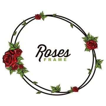 Roses frame vector ornament Stock Illustration