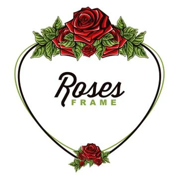 Roses frame vector ornament Stock Illustration