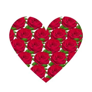 Roses in heart shape Stock Illustration