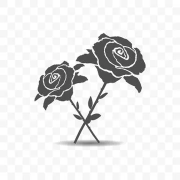 Roses icon isolated on transparent background. Stock Illustration