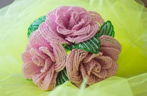 Roses made from beads Stock Photos