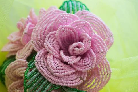 Roses made from beads Stock Photos