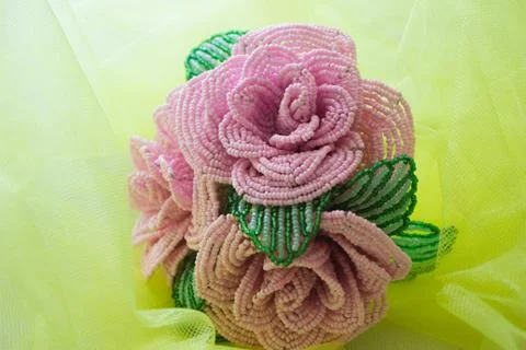 Roses made from beads Stock Photos