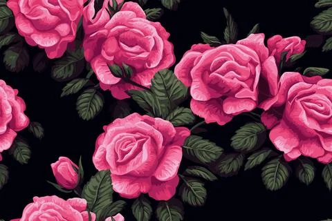 Roses pixel seamless pattern texture background Stock Illustration