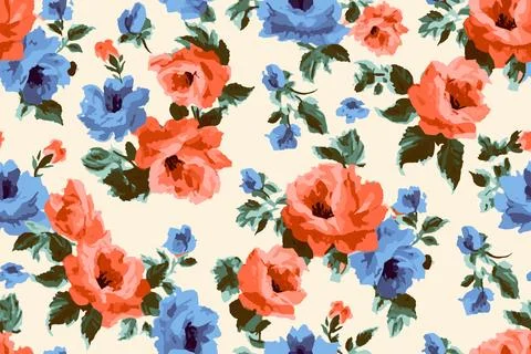 Roses pixel seamless pattern texture background Stock Illustration