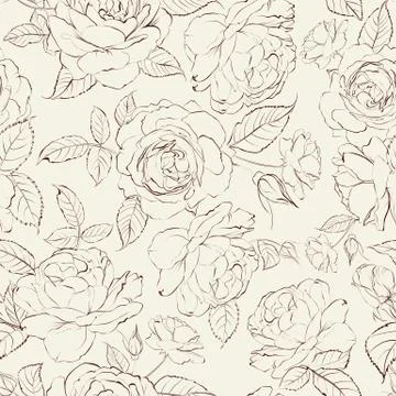 Roses seamless background. Stock Illustration