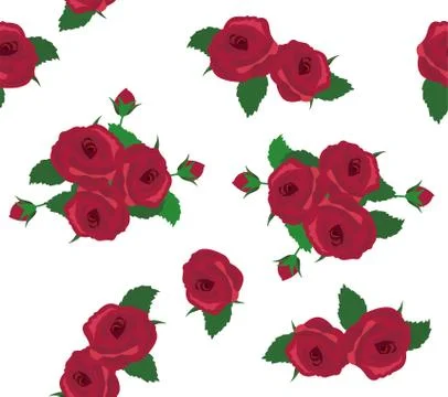 Roses Seamless Background Stock Illustration