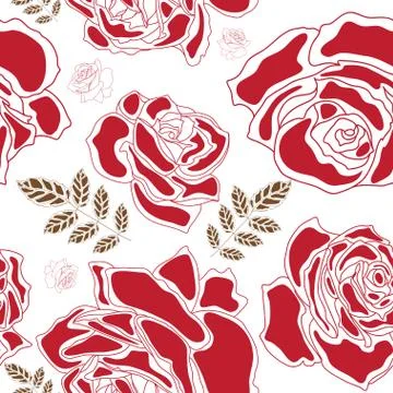Roses seamless pattern Stock Illustration