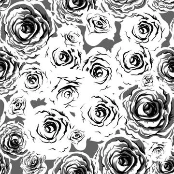 Roses seamless pattern. Stock Illustration
