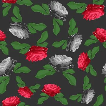 Roses seamless pattern. Stock Illustration