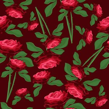 Roses seamless pattern. Stock Illustration