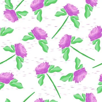 Roses seamless pattern. Pink flowers on a white background. Stock-Illustration