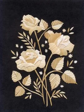 Roses from straws Illustrazione stock