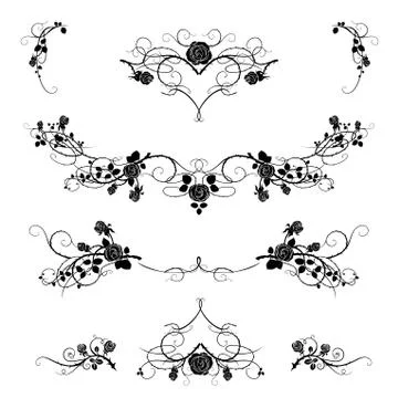 Roses Tattoo black Illustrazione stock