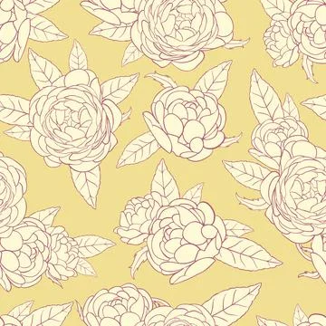 Roses on a yellow background Stock Illustration