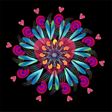 Rosette and heart Stock Illustration