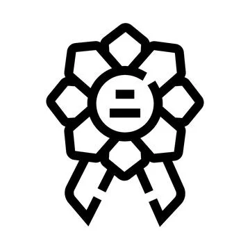 Rosette badge with equality symbol for recognition Stock Illustration