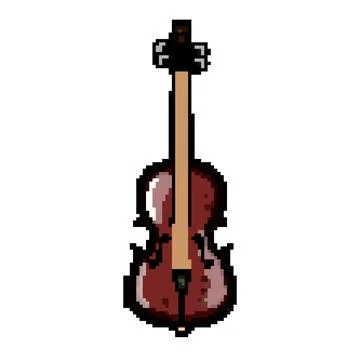 Rosette cello pixel art vector illustration Stock Illustration