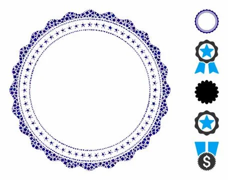 Rosette circular star frame Composition Icon of Inequal Elements Stock Illustration