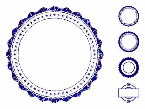 Rosette circular star frame Composition Icon of Tremulant Pieces Stock Illustration