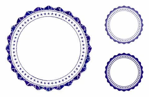 Rosette circular star frame Mosaic Icon of Joggly Elements 스톡 일러스트