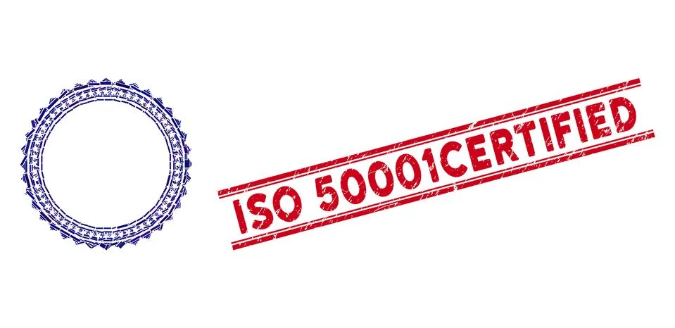 Rosette Circular Star Frame Mosaic and Scratched ISO 50001Certified Watermark Stock Illustration