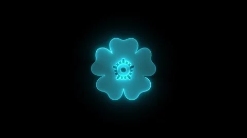 Rosette design icon glowing neon animation black background Stock Footage 274159072