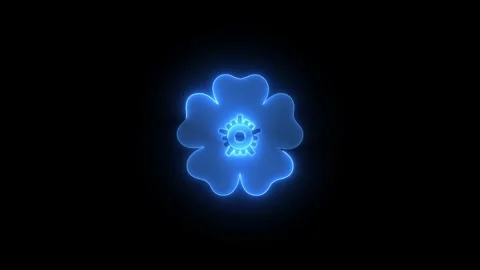 Rosette design icon glowing neon animation black background Stock Footage 274159073