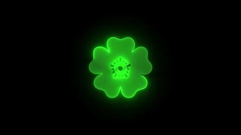 Rosette design icon glowing neon animation black background Stock Footage 274159074