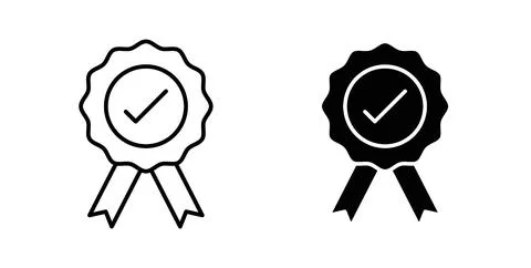 Rosette icon collection in black, Line icons, flat symbols Stock Illustration