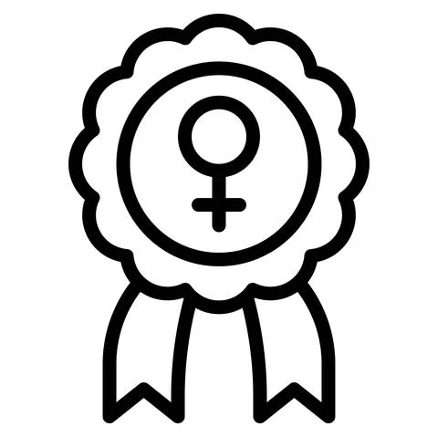 Rosette icon, Feminism related vector Illustrazione stock