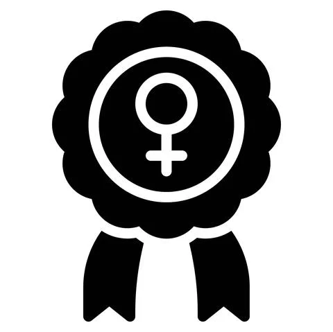 Rosette icon, Feminism related vector Illustrazione stock
