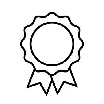 Rosette line icon in flat style. Award symbol Stock Illustration
