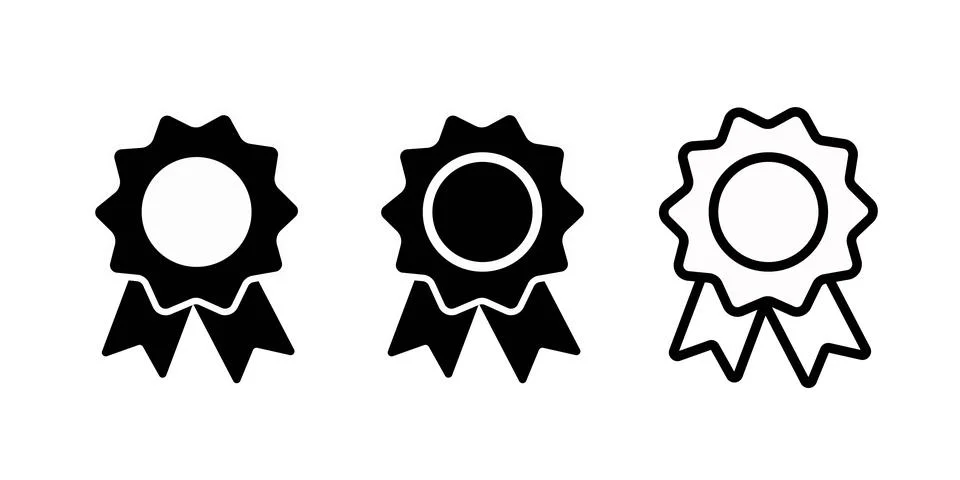 Rosette Medals Icon Vector Design Illustration. High-quality outline symbol f Stock Illustration