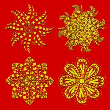 Rosette ornament. Illustrazione stock