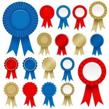 Rosette Ribbon Set Vector Illustrazione stock
