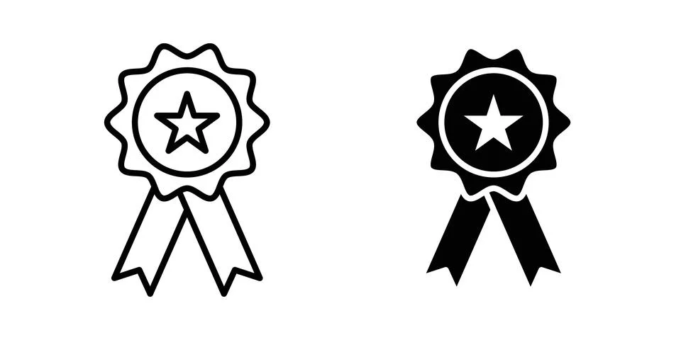 Rosette stamp icon illustration. Pixel perfect vector graphics Stock Illustration