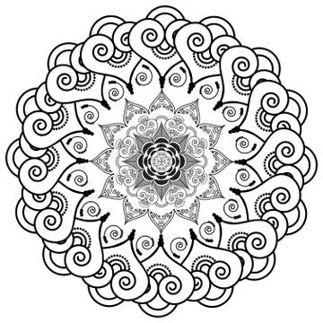 Rosette style mandala flower inspired by Asian culture Stock Illustration