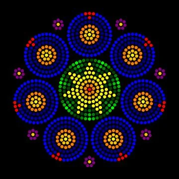 Rosette window leadlight radial dot patterns Illustration