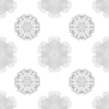 Rosettes Seamless Pattern Seamless Pattern. Set of Rosettes Isolated on Wh... Stock Photos