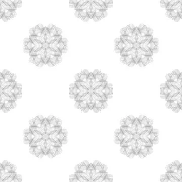 Rosettes Seamless Pattern Seamless Pattern. Set of Rosettes Isolated on Wh... Stockfoto's