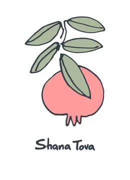 Rosh Hashana greeting vector background. Wishing Happy New Year in Hebrew. Ha Stock Illustration