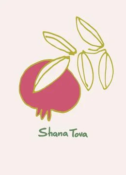 Rosh Hashana greeting vector background. Wishing Happy New Year in Hebrew. Ha Stock Illustration