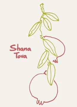 Rosh Hashana greeting vector background. Wishing Happy New Year in Hebrew. Ha Stock Illustration