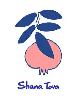 Rosh Hashana greeting vector background. Wishing Happy New Year in Hebrew. Ha Stock Illustration