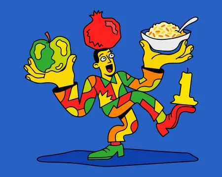 Rosh Hashanah Juggler Stock Illustration